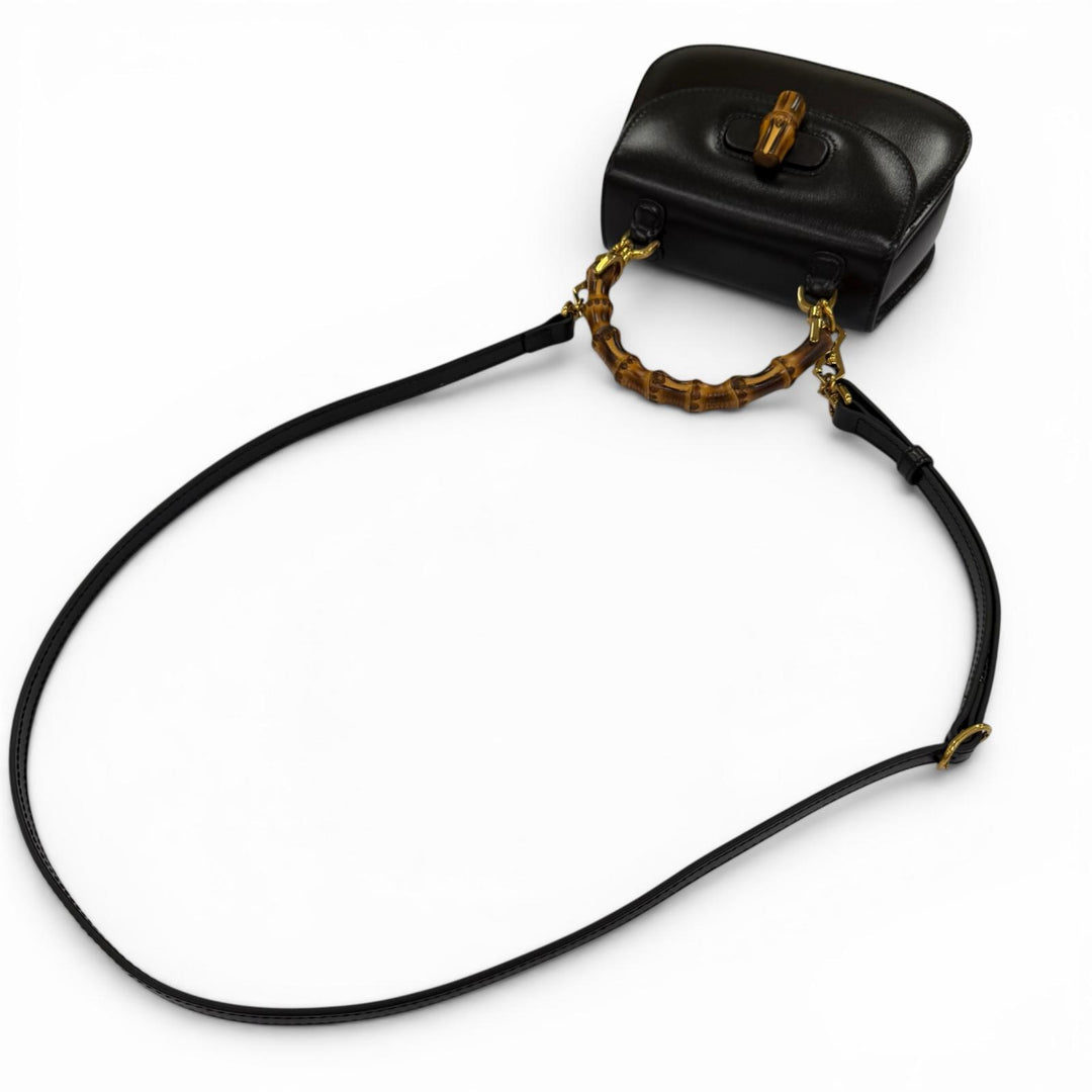 Excellent GUCCI Shoulder Bag Gucci Bamboo 1947 Mini Bag 2WAY hand black 686864