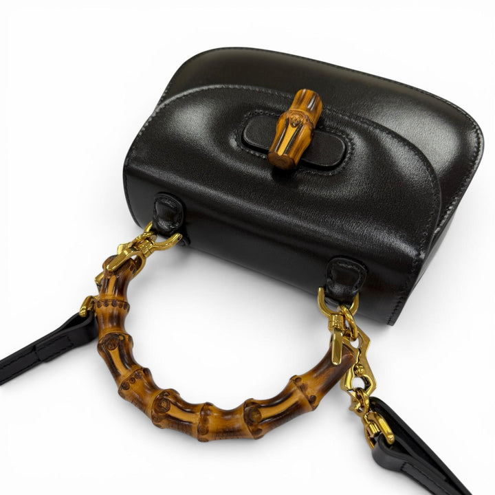Excellent GUCCI Shoulder Bag Gucci Bamboo 1947 Mini Bag 2WAY hand black 686864