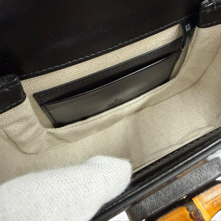 Excellent GUCCI Shoulder Bag Gucci Bamboo 1947 Mini Bag 2WAY hand black 686864