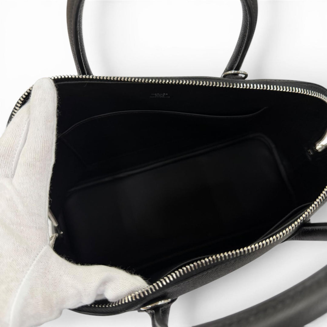 Pristine HERMES Handbag Bored 1923 30 black Epsom Leather Women