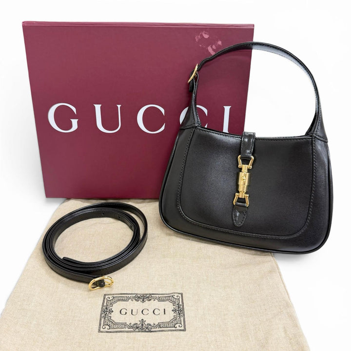Great GUCCI Shoulder Bag Jackie 1961 Mini Shoulder Bag 2WAY handbag black 637091