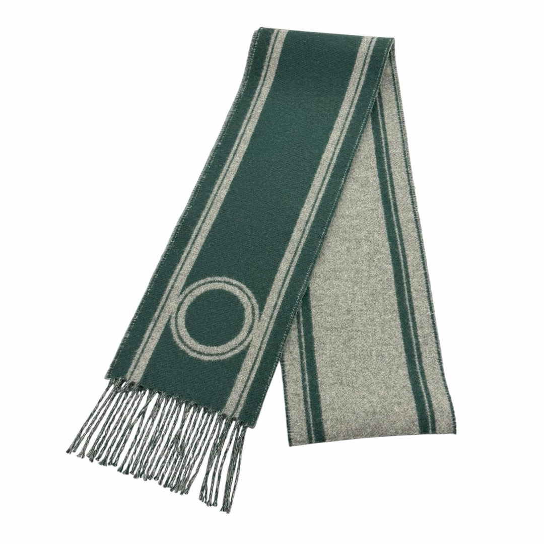 Great HERMES Scarf Bande de Repo green cashmere Women