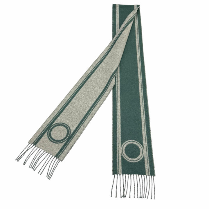 Great HERMES Scarf Bande de Repo green cashmere Women