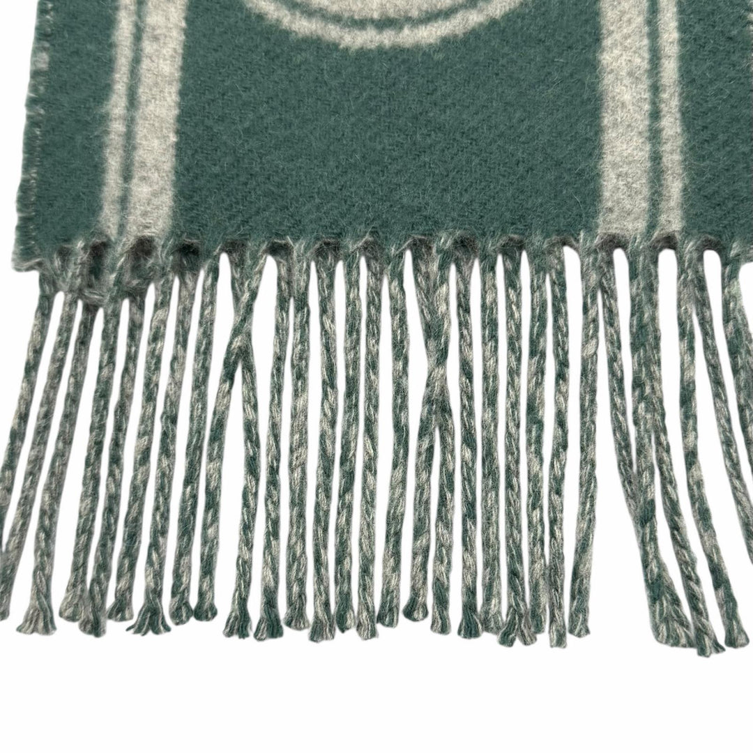 Great HERMES Scarf Bande de Repo green cashmere Women