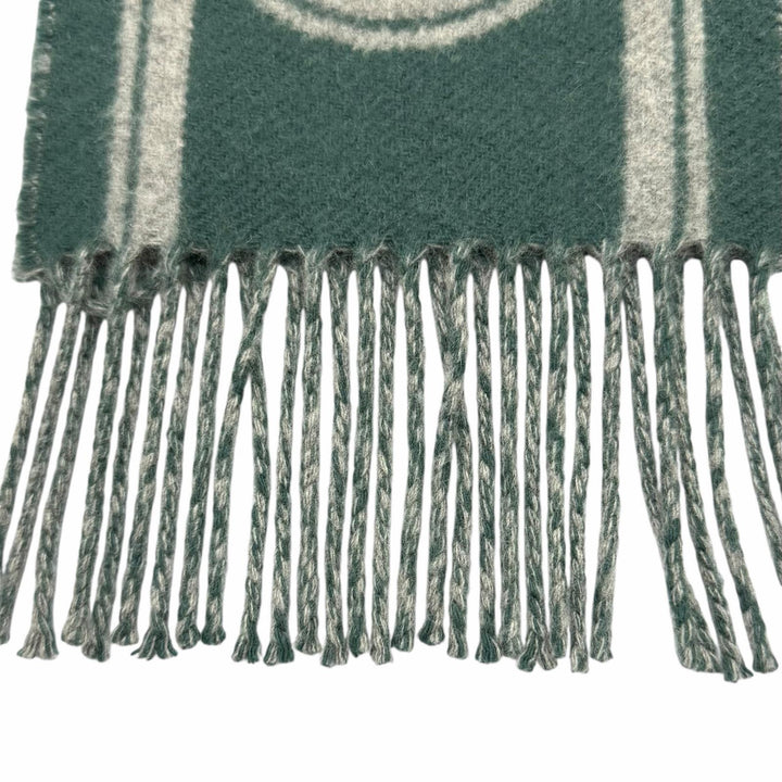 Great HERMES Scarf Bande de Repo green cashmere Women