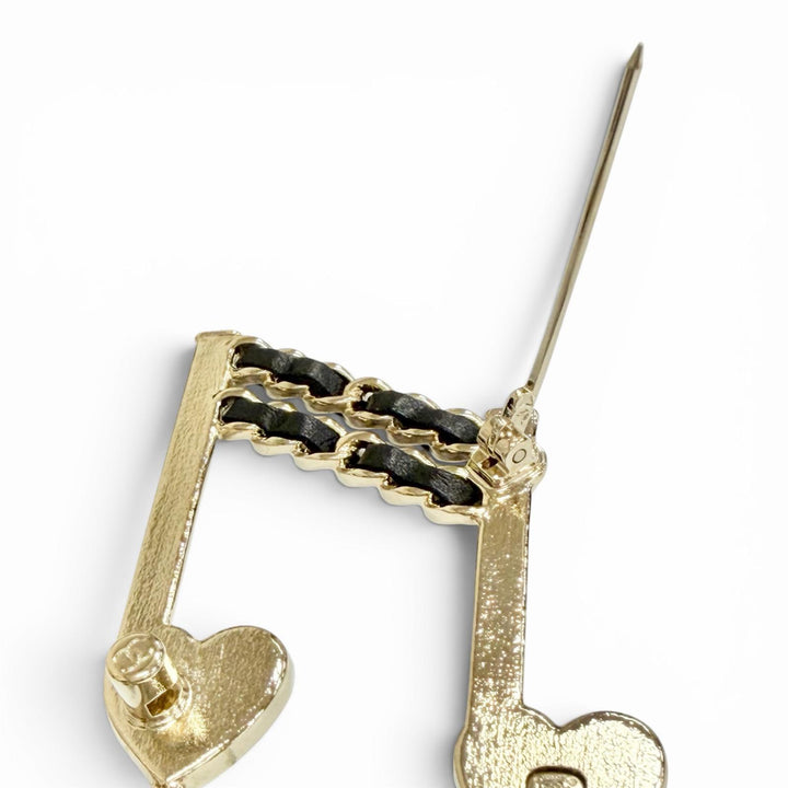 Excellent CHANEL Brooch 1680-2 Chanel COCO Mark Heart Musical Note L24A ABE085
