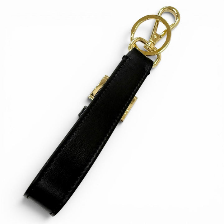 Great PRADA key ring Triangle Logo Triangular Plate Bag Charm