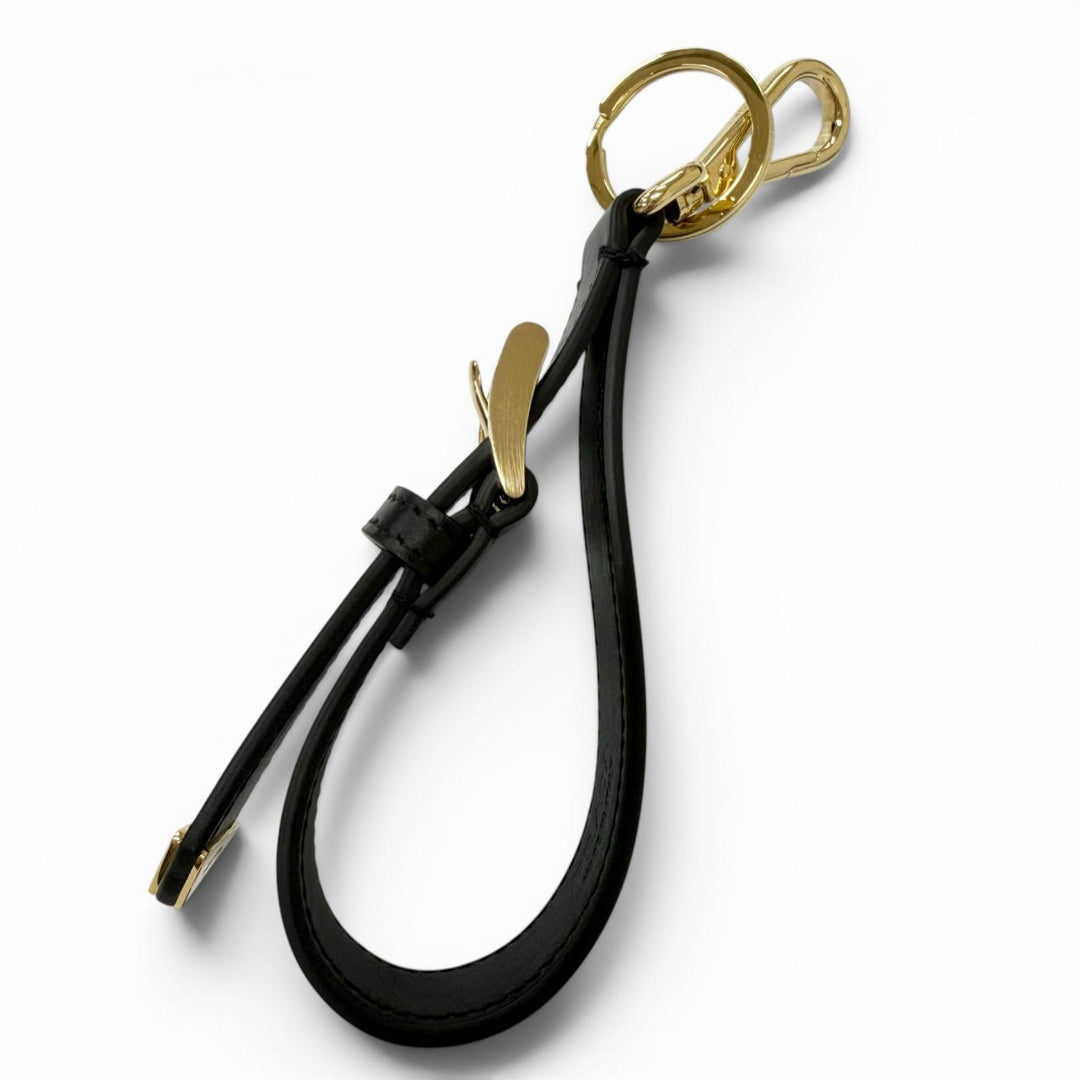 Great PRADA key ring Triangle Logo Triangular Plate Bag Charm