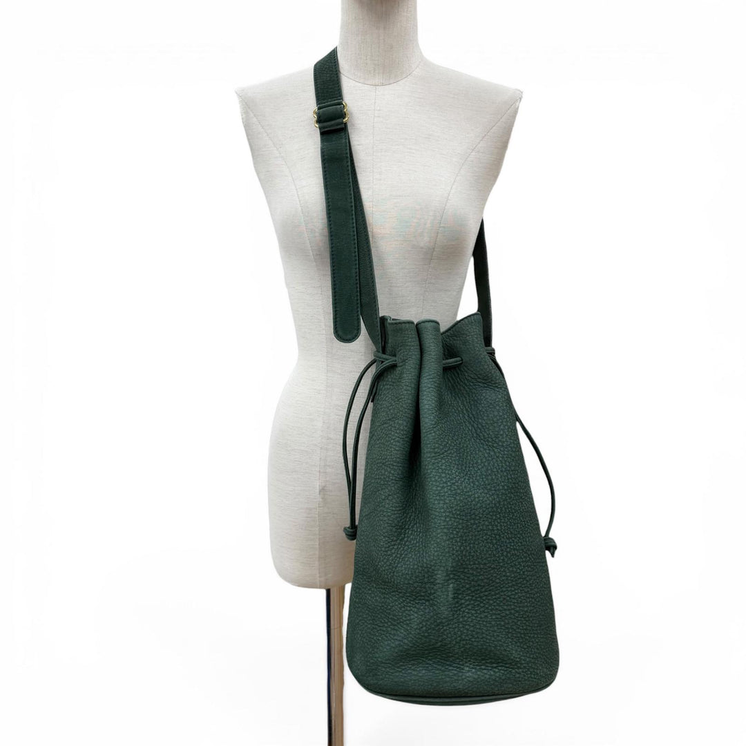 Great COACH Shoulder Bag Old coach green Nubuck Leather Women