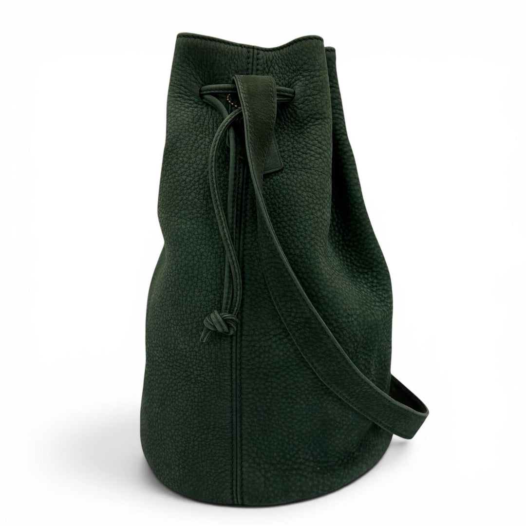 Great COACH Shoulder Bag Old coach green Nubuck Leather Women