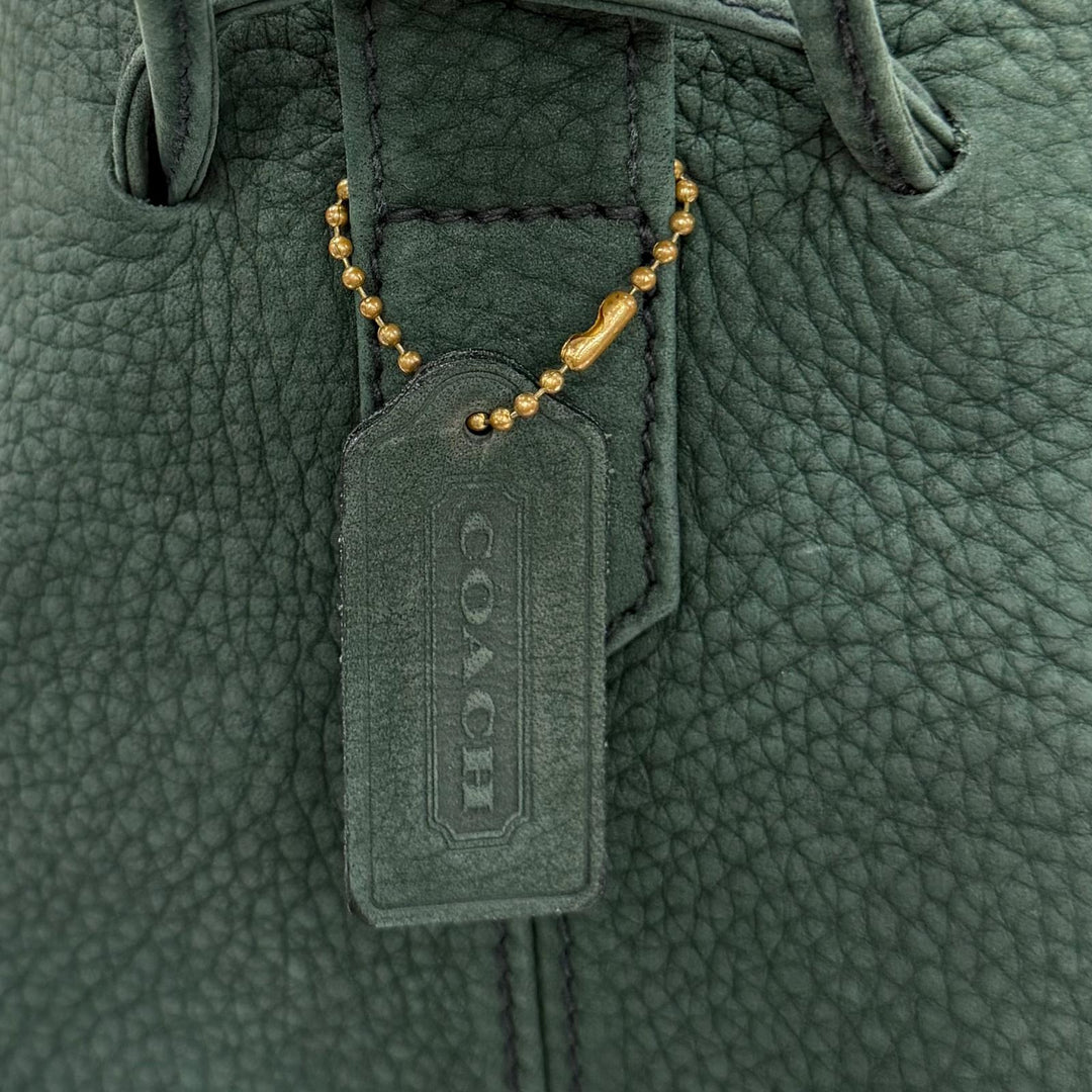 Great COACH Shoulder Bag Old coach green Nubuck Leather Women
