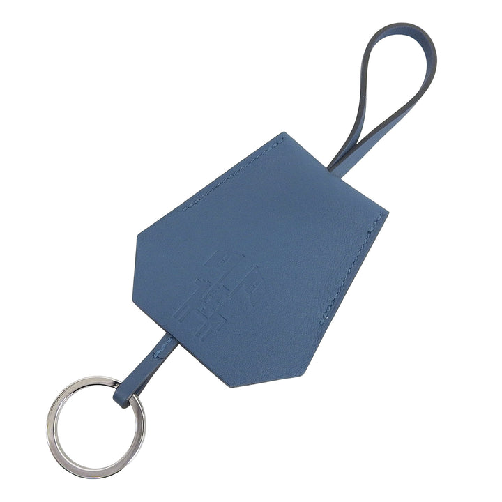 Excellent HERMES Bag charm Years Gift Key Clochette Blue leather Women