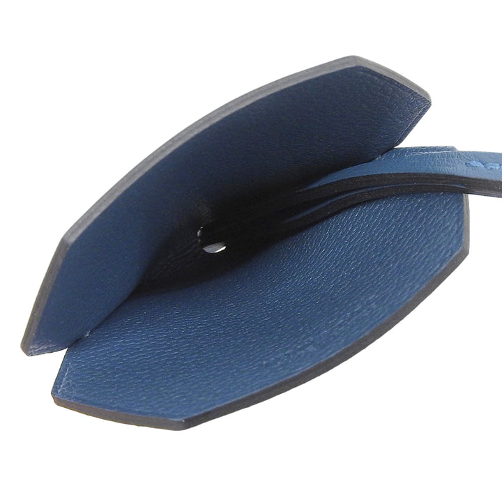 Excellent HERMES Bag charm Years Gift Key Clochette Blue leather Women