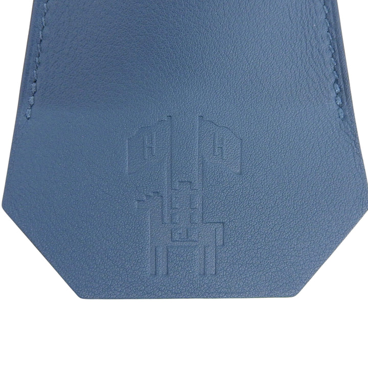 Excellent HERMES Bag charm Years Gift Key Clochette Blue leather Women