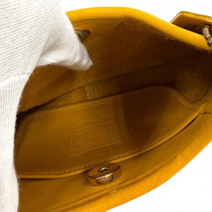 Great COACH Shoulder Bag Ergo mustard Glove leather Women 9027
