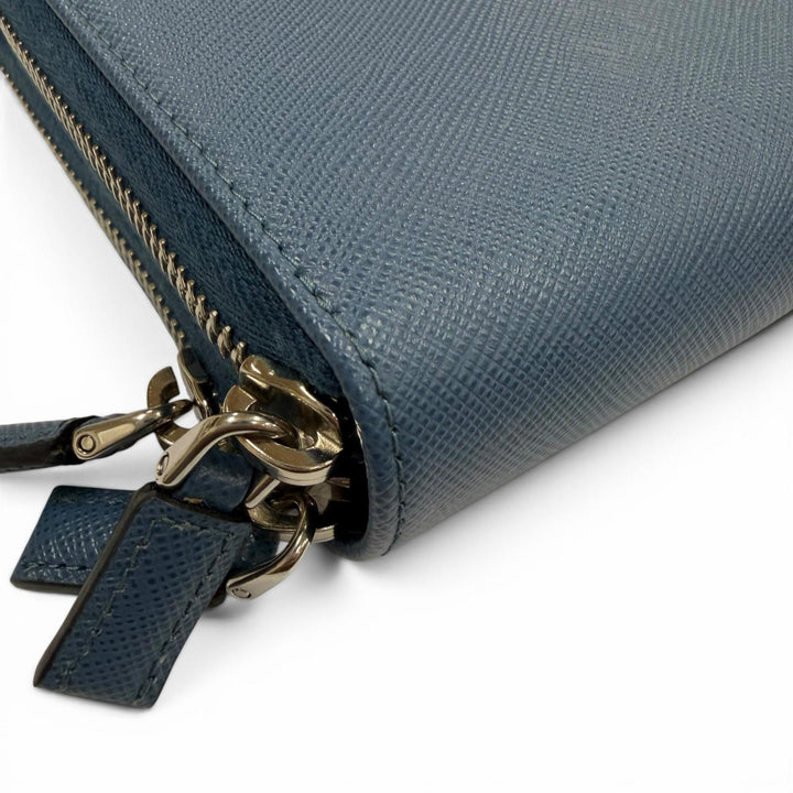Pristine PRADA Shoulder Bag blue Safiano leather mens 2ZH126