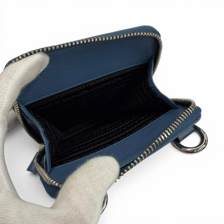 Pristine PRADA Shoulder Bag blue Safiano leather mens 2ZH126