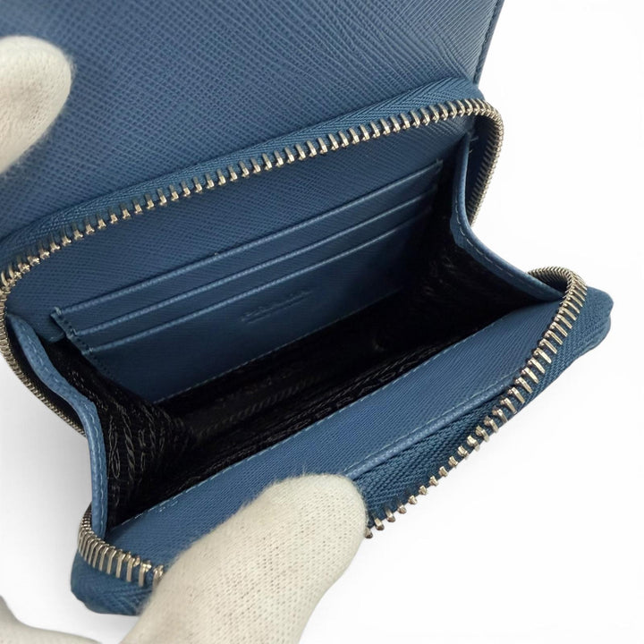 Pristine PRADA Shoulder Bag blue Safiano leather mens 2ZH126