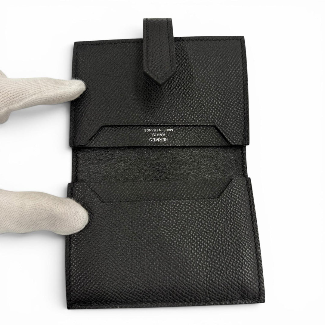 Excellent HERMES name card holder Bean Epsom Leather mens