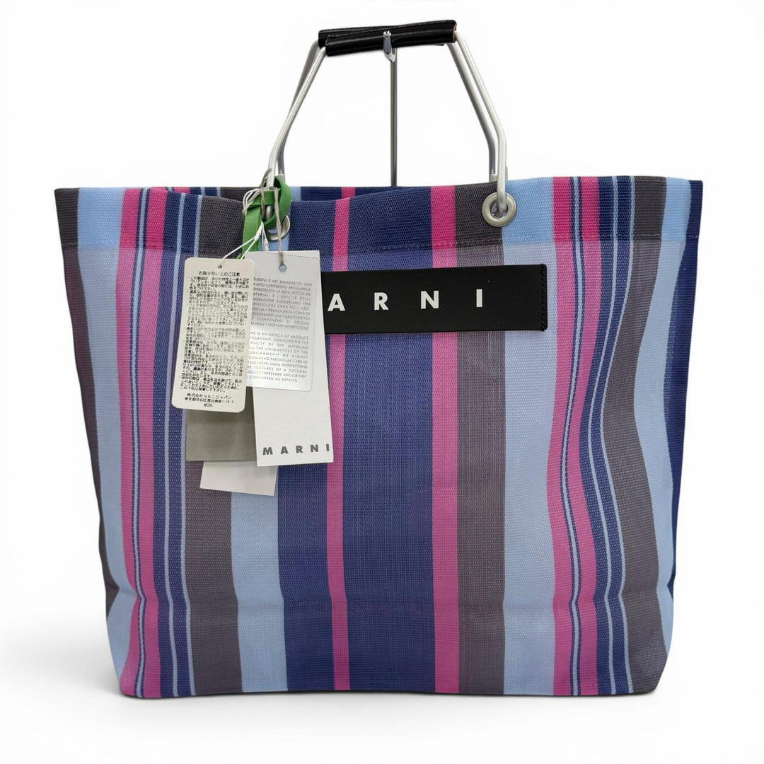 Pristine MARNI Tote Bag Marni Market Leather Logo Patch Shopping SHMHR08A01
