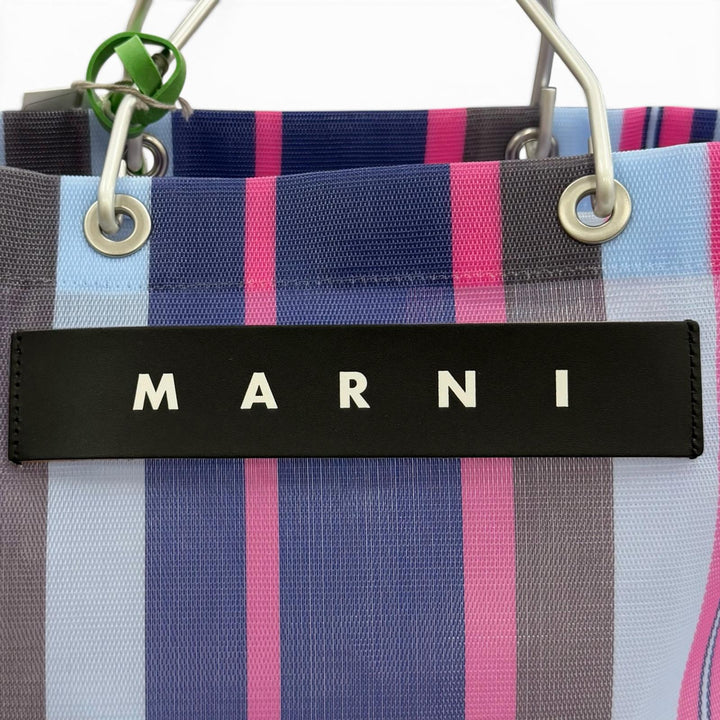Pristine MARNI Tote Bag Marni Market Leather Logo Patch Shopping SHMHR08A01