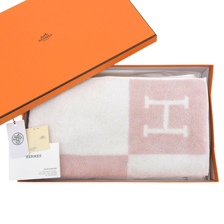 Pristine HERMES towel Avalon H logo white cotton mens