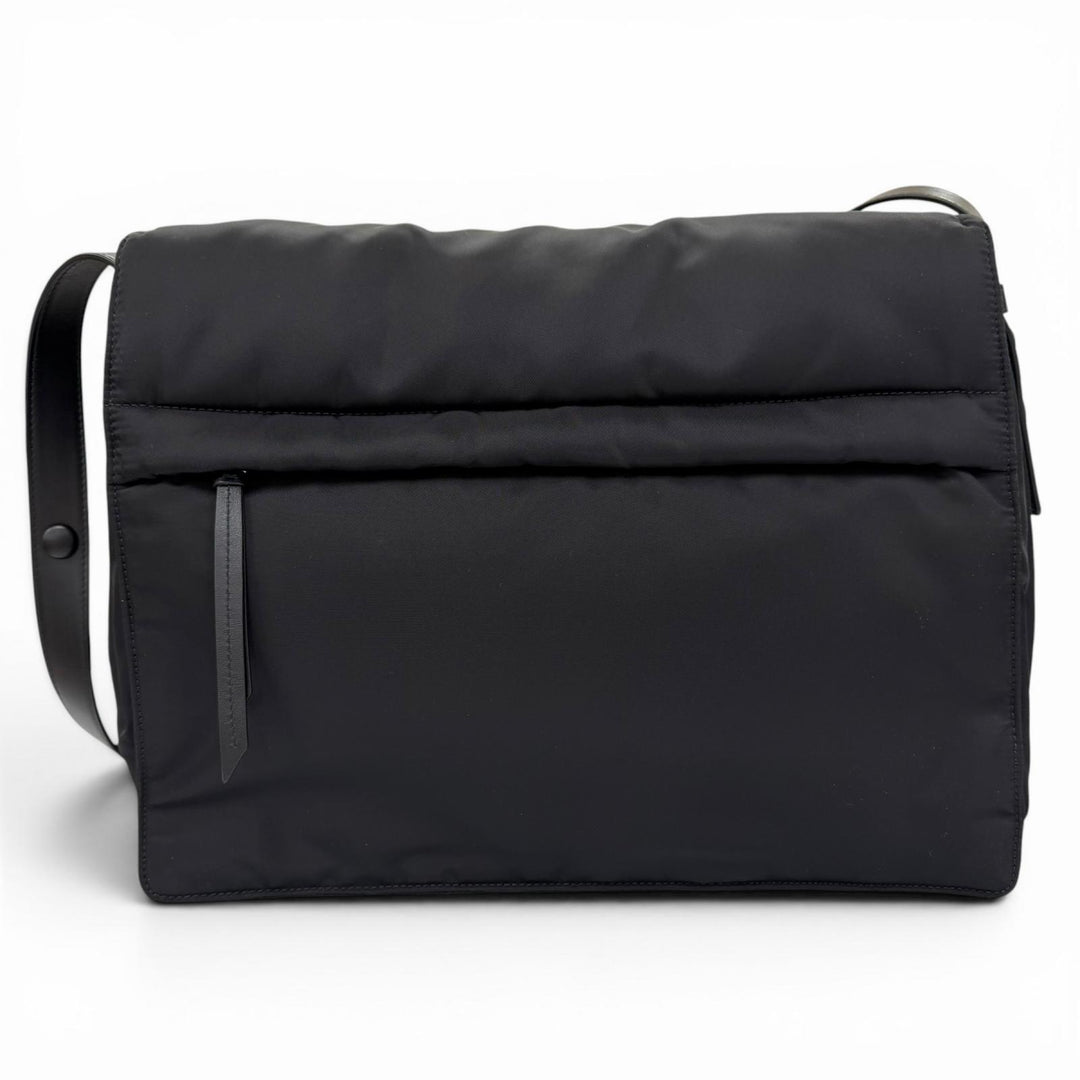 Excellent PRADA Re-Nylon Large Padded Shoulder Bag Triangle logo black 1BD256