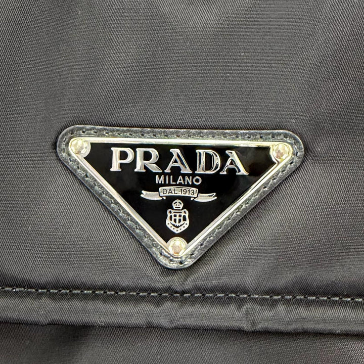 Excellent PRADA Re-Nylon Large Padded Shoulder Bag Triangle logo black 1BD256