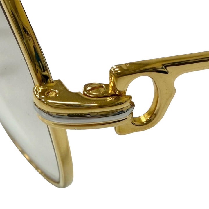 Great Cartier Glasses 140 Trinity Two-Bridge Teardrop gold