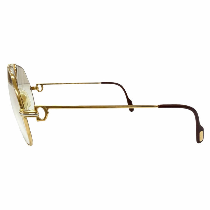 Great Cartier Glasses 140 Trinity Two-Bridge Teardrop gold