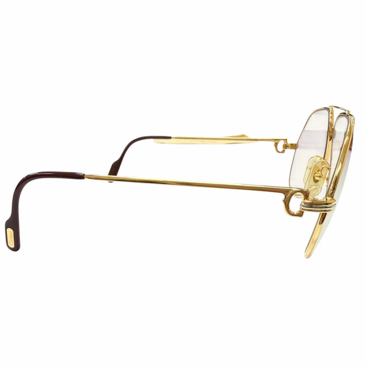 Great Cartier Glasses 140 Trinity Two-Bridge Teardrop gold