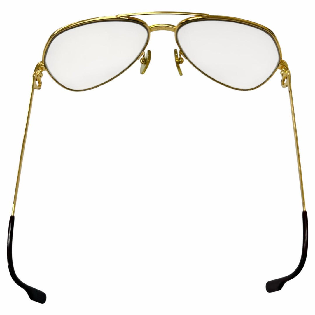 Great Cartier Glasses 140 Trinity Two-Bridge Teardrop gold