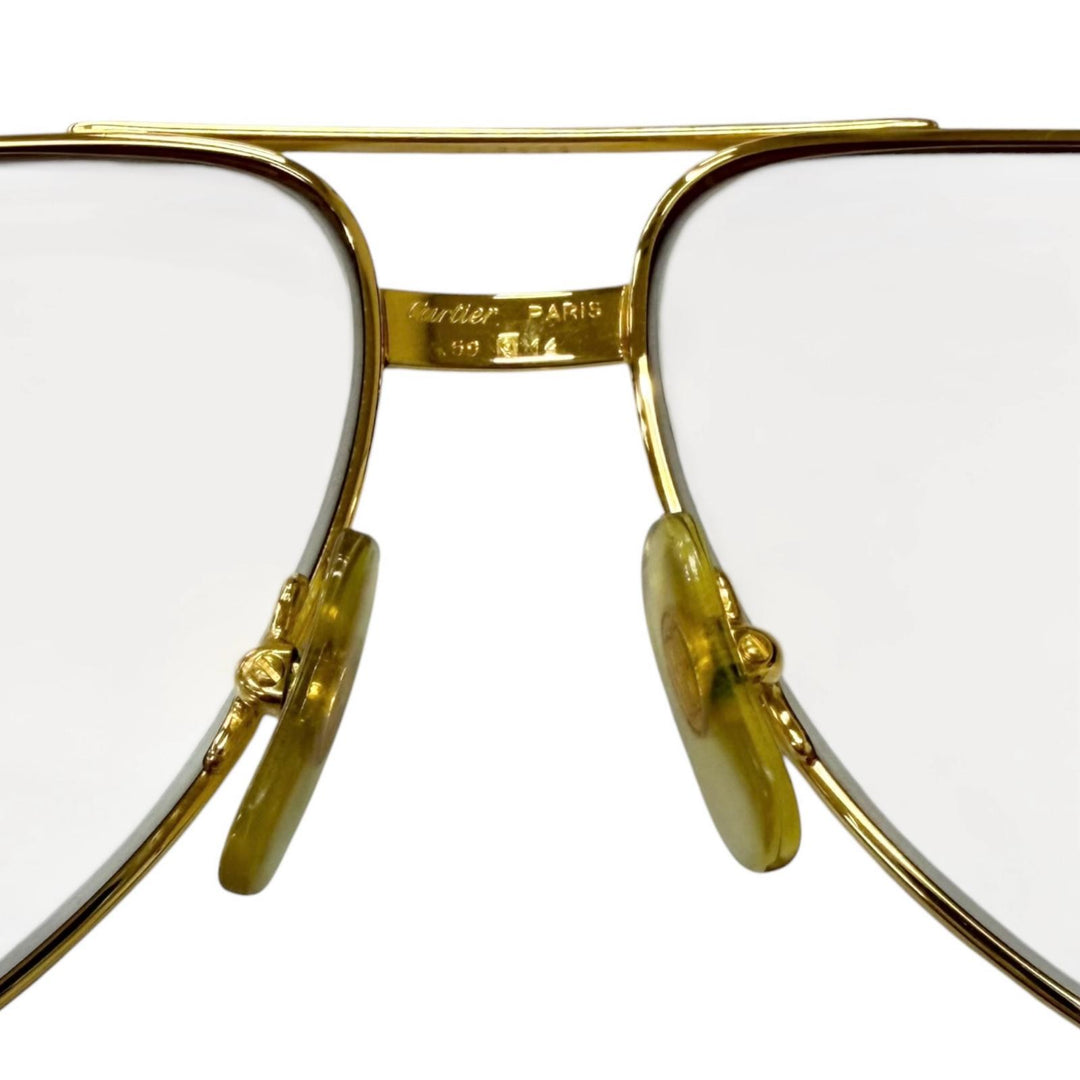Great Cartier Glasses 140 Trinity Two-Bridge Teardrop gold