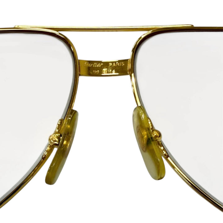 Great Cartier Glasses 140 Trinity Two-Bridge Teardrop gold