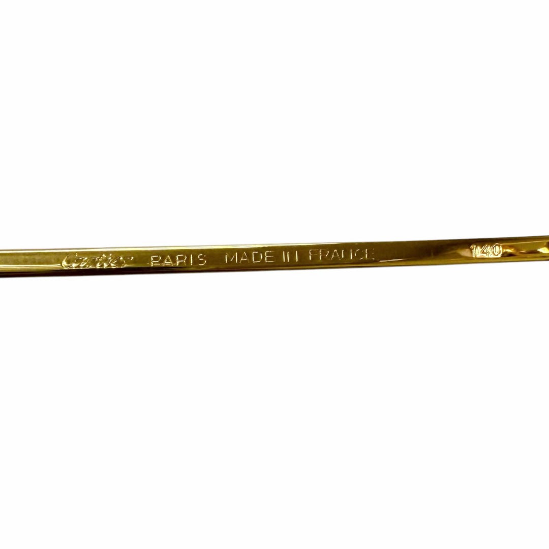 Great Cartier Glasses 140 Trinity Two-Bridge Teardrop gold
