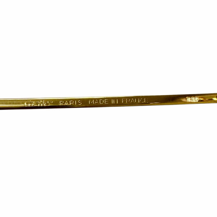 Great Cartier Glasses 140 Trinity Two-Bridge Teardrop gold