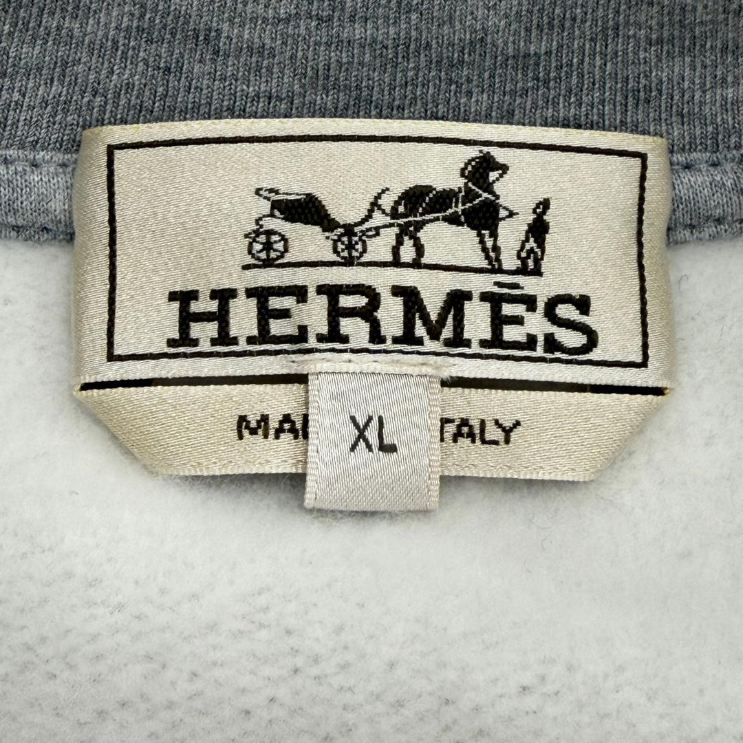 Pristine HERMES sweat Capsule Sports gray cotton mens XL H55740HA