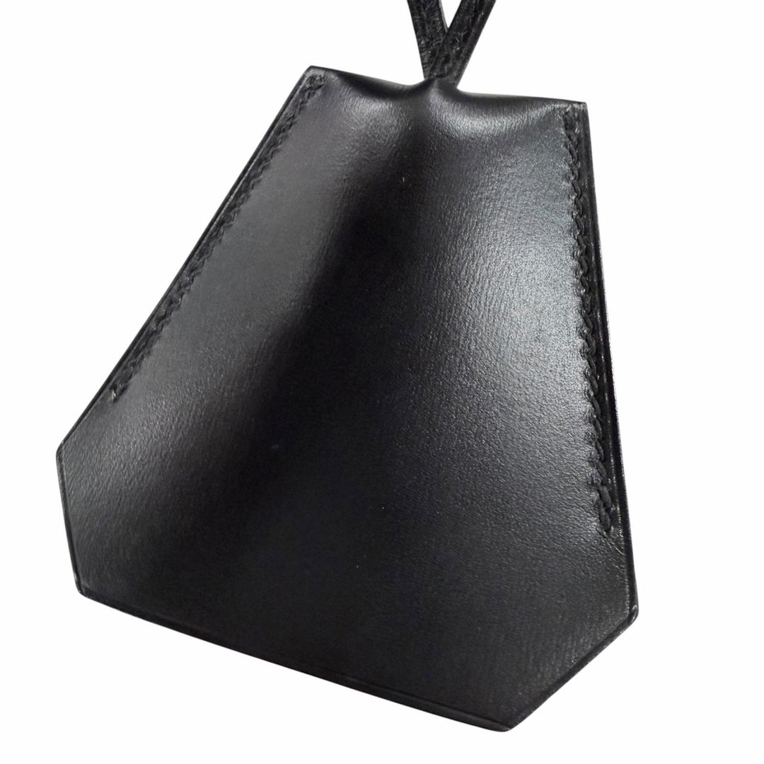 Great HERMES Necklace Margiela-era Clochette black leather mens