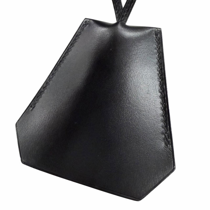 Great HERMES Necklace Margiela-era Clochette black leather mens