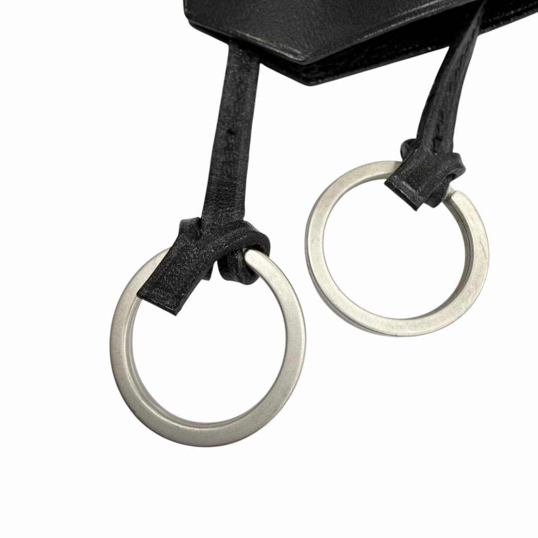 Great HERMES Necklace Margiela-era Clochette black leather mens