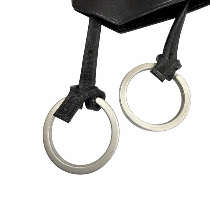 Great HERMES Necklace Margiela-era Clochette black leather mens