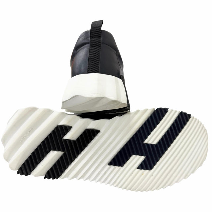 Great HERMES Low cut sneakers Jump H logo design Navy leather mens 42 242839Z