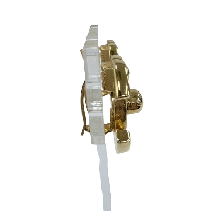 Great CHANEL Earring COCO Mark Turnlock gold Women 97P