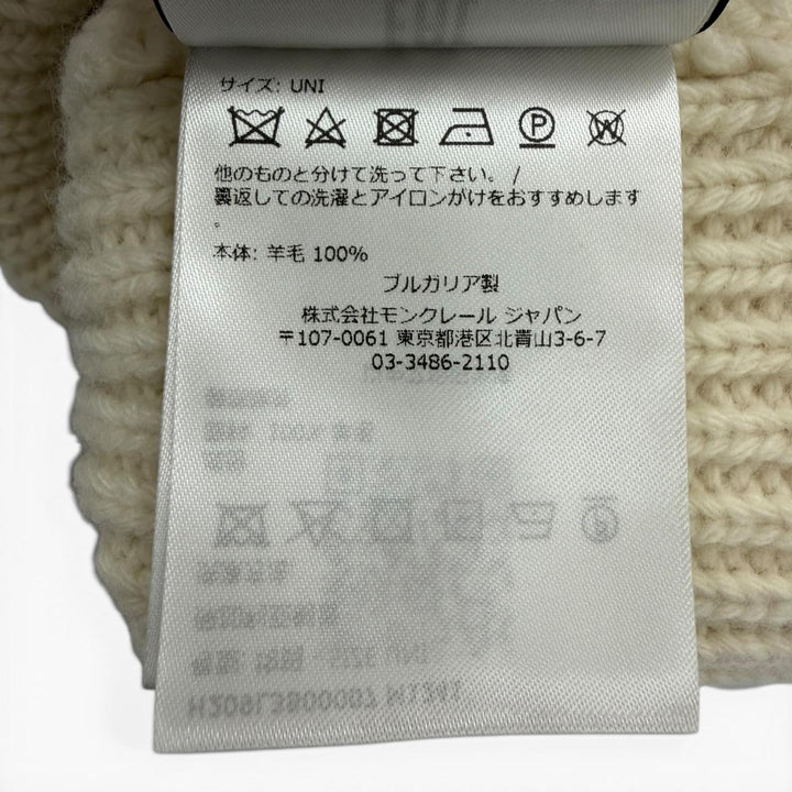 Excellent MONCLER GENIUS 8 Palm Angels Knit cap Ivory wool mens