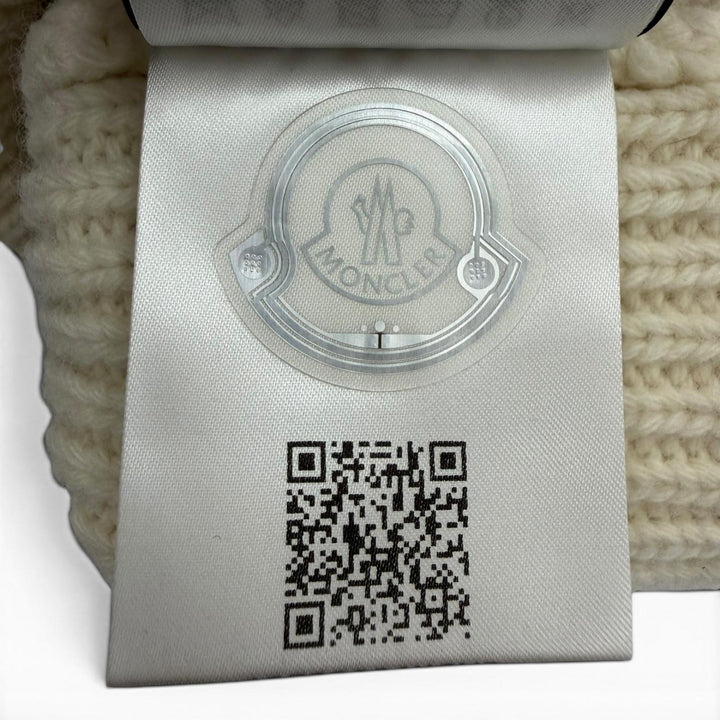 Excellent MONCLER GENIUS 8 Palm Angels Knit cap Ivory wool mens