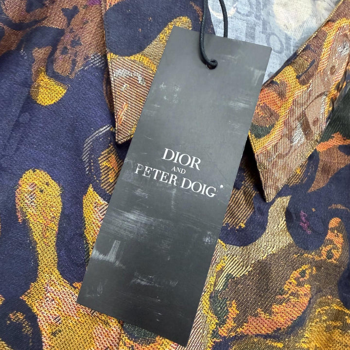 Pristine DIOR Peter Doig Short sleeve shirt Multi silk mens 39 03TC508A5436