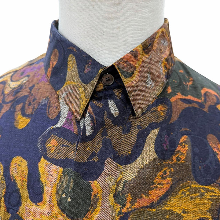 Pristine DIOR Peter Doig Short sleeve shirt Multi silk mens 39 03TC508A5436