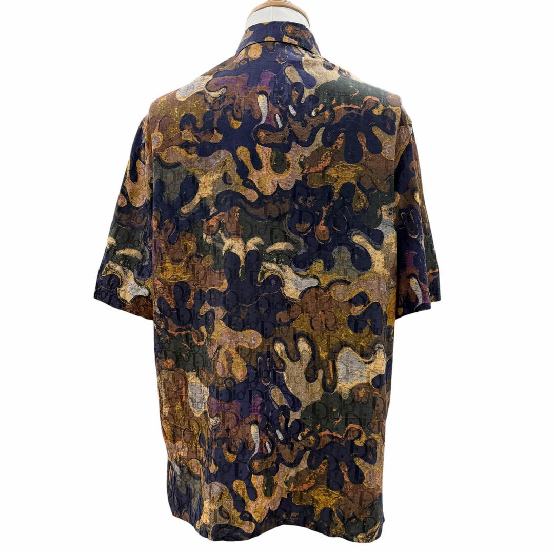 Pristine DIOR Peter Doig Short sleeve shirt Multi silk mens 39 03TC508A5436