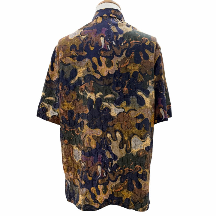 Pristine DIOR Peter Doig Short sleeve shirt Multi silk mens 39 03TC508A5436