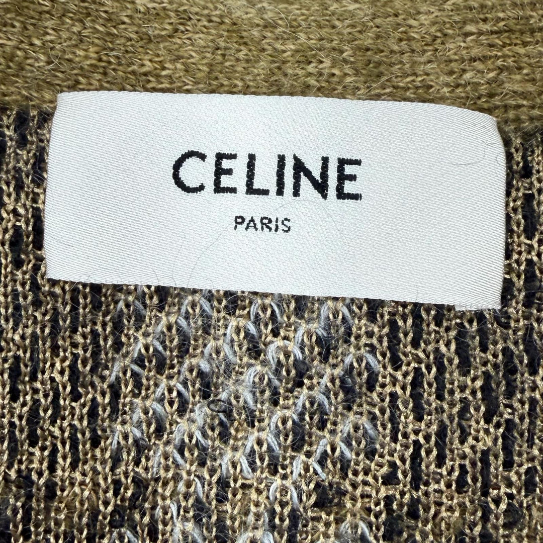 Excellent CELINE cardigan khaki mohair mens S 2A32J204L